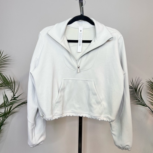 Lululemon Softstreme Half Zip Ribbed Pullover Women’s Size 4 Bone - Picture 2 of 12